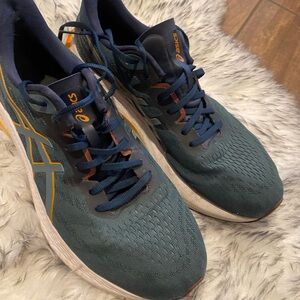 Asics GT-2000 12 Dark Teal and Orange Athletic Shoes